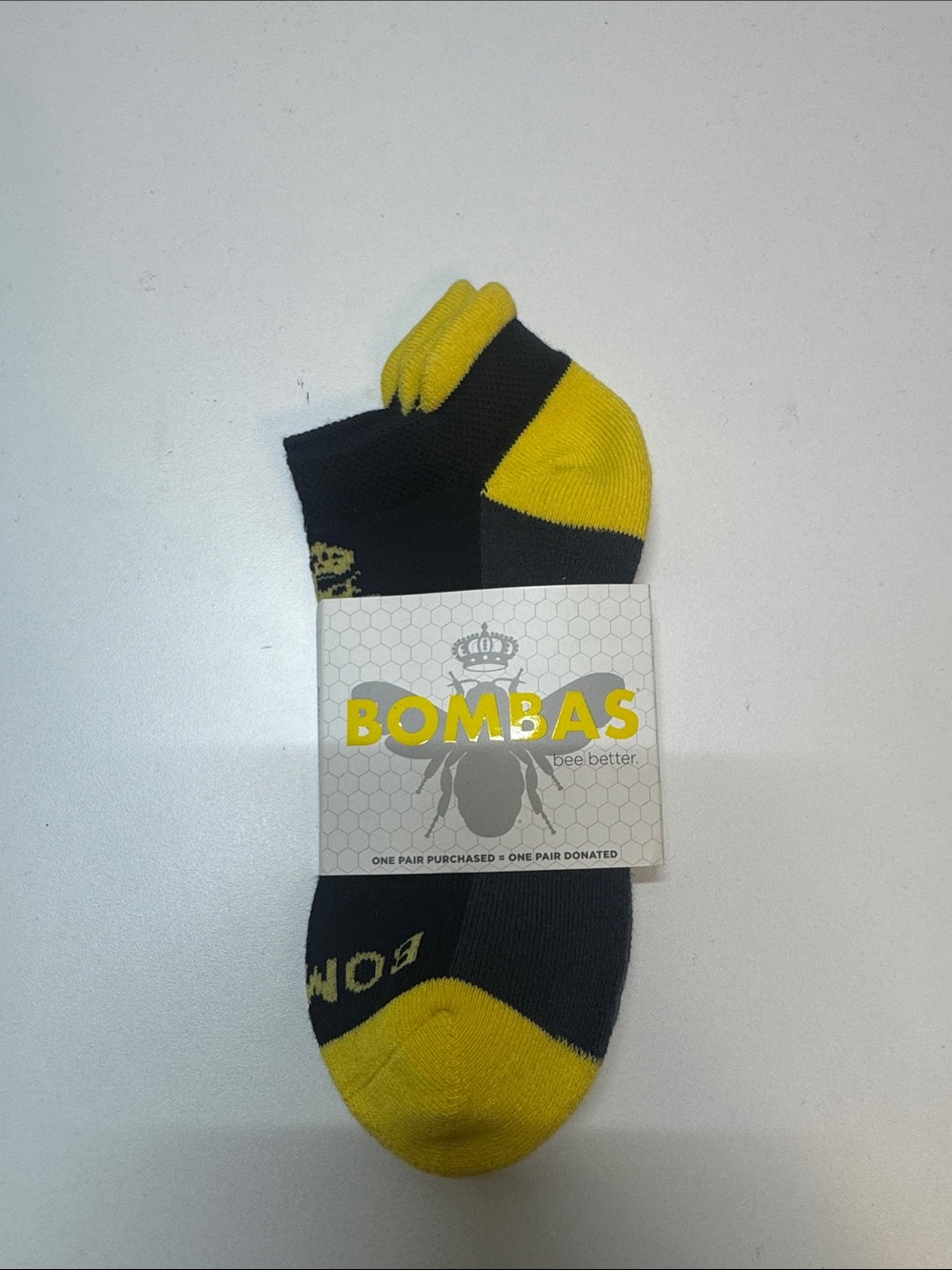 Bombas No-Show Socks in Black and Yellow